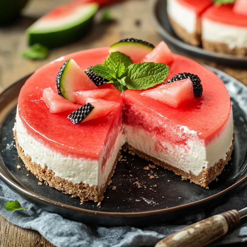 Easy No-Bake Watermelon Cheesecake – A Slice of Summer!