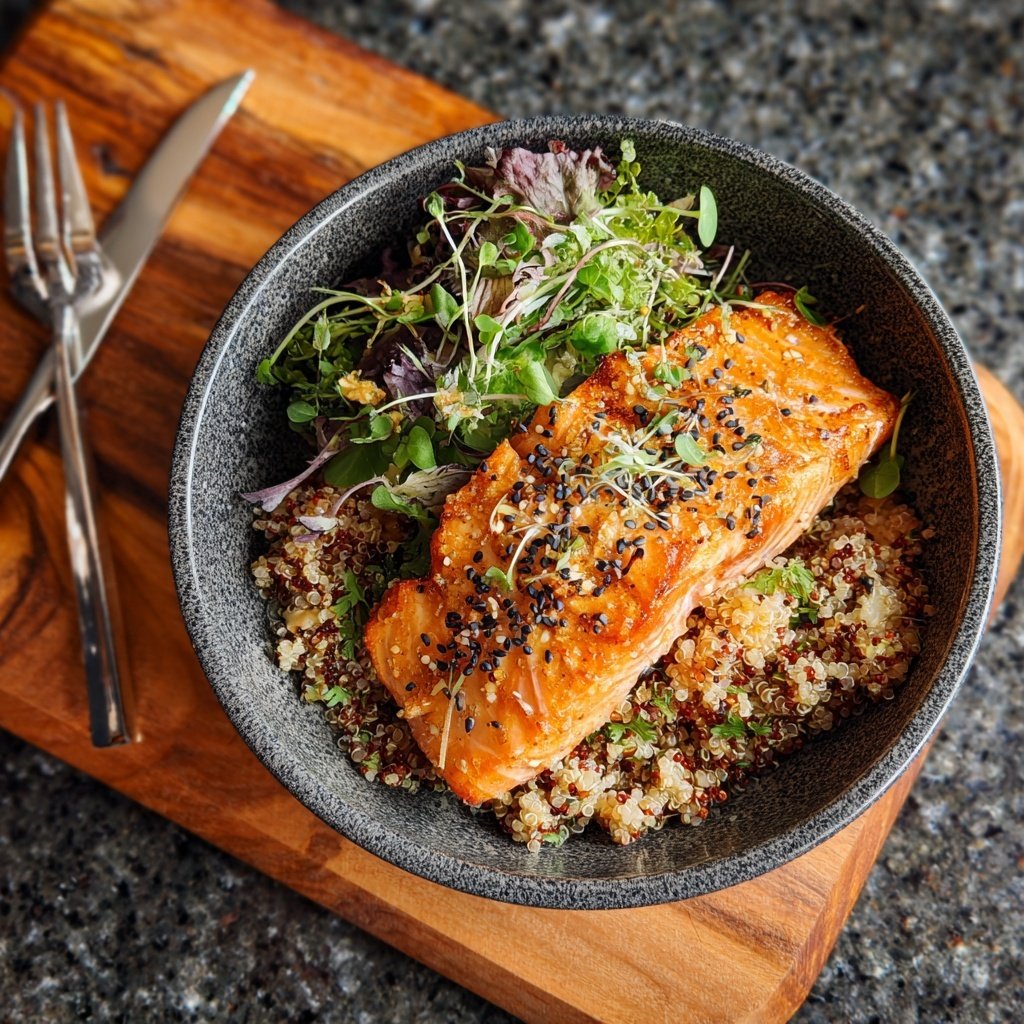 High Protein Salmon Dinner Bowl