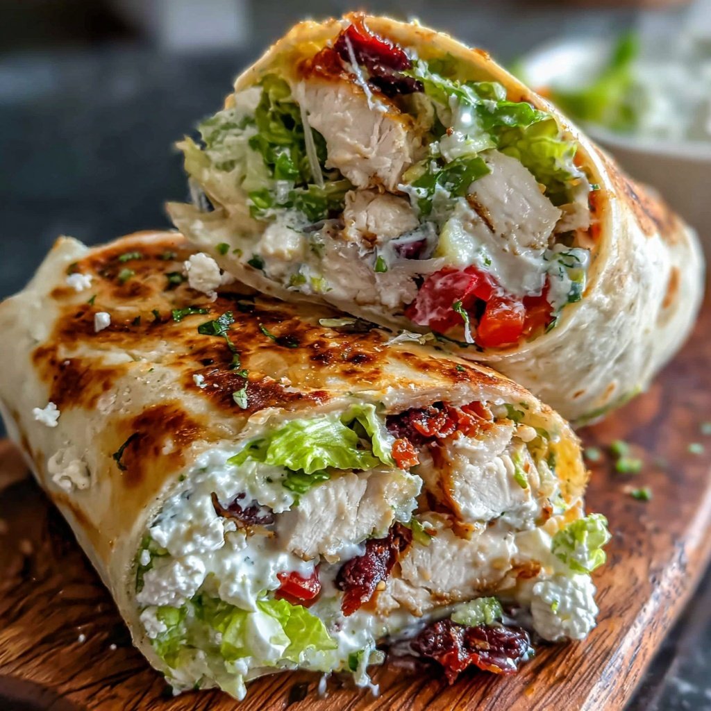 Easy Healthy Mediterranean Chicken Wrap
