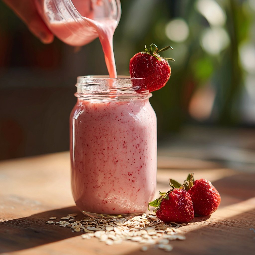 Strawberry Oat Yogurt Smoothie