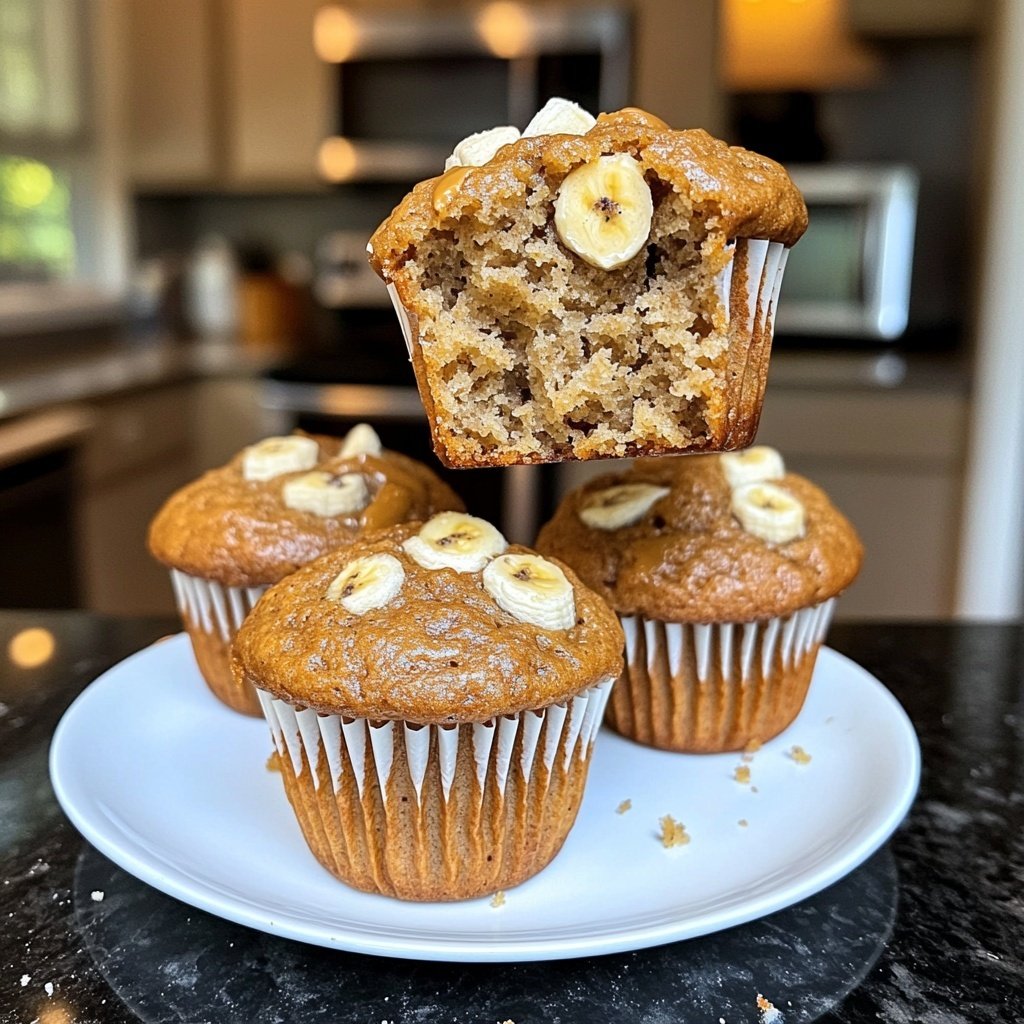 Healthy Peanut Butter Banana Muffins