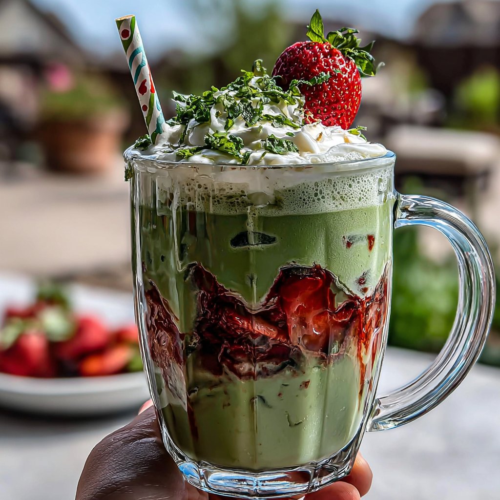 Iced Matcha Strawberry Latte