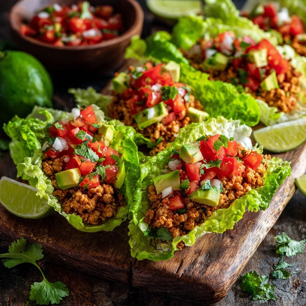 Ground Chicken Taco Lettuce Wraps