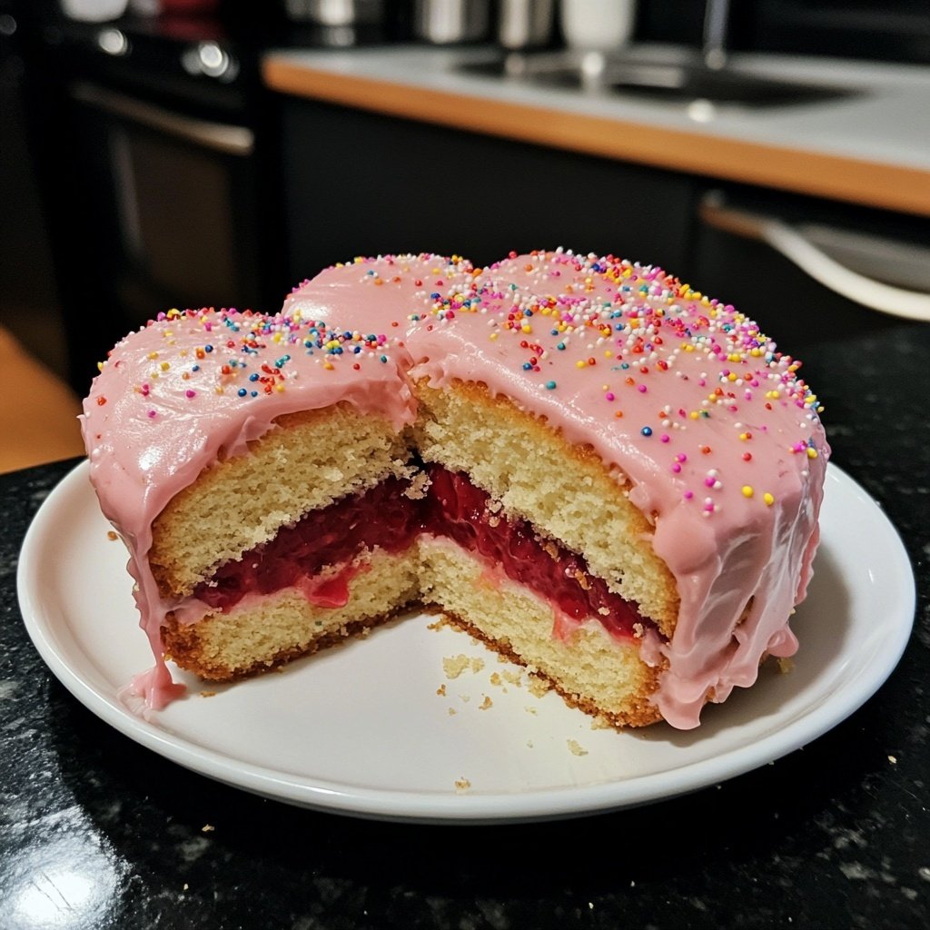 Mini Heart Cake with Strawberry Filling