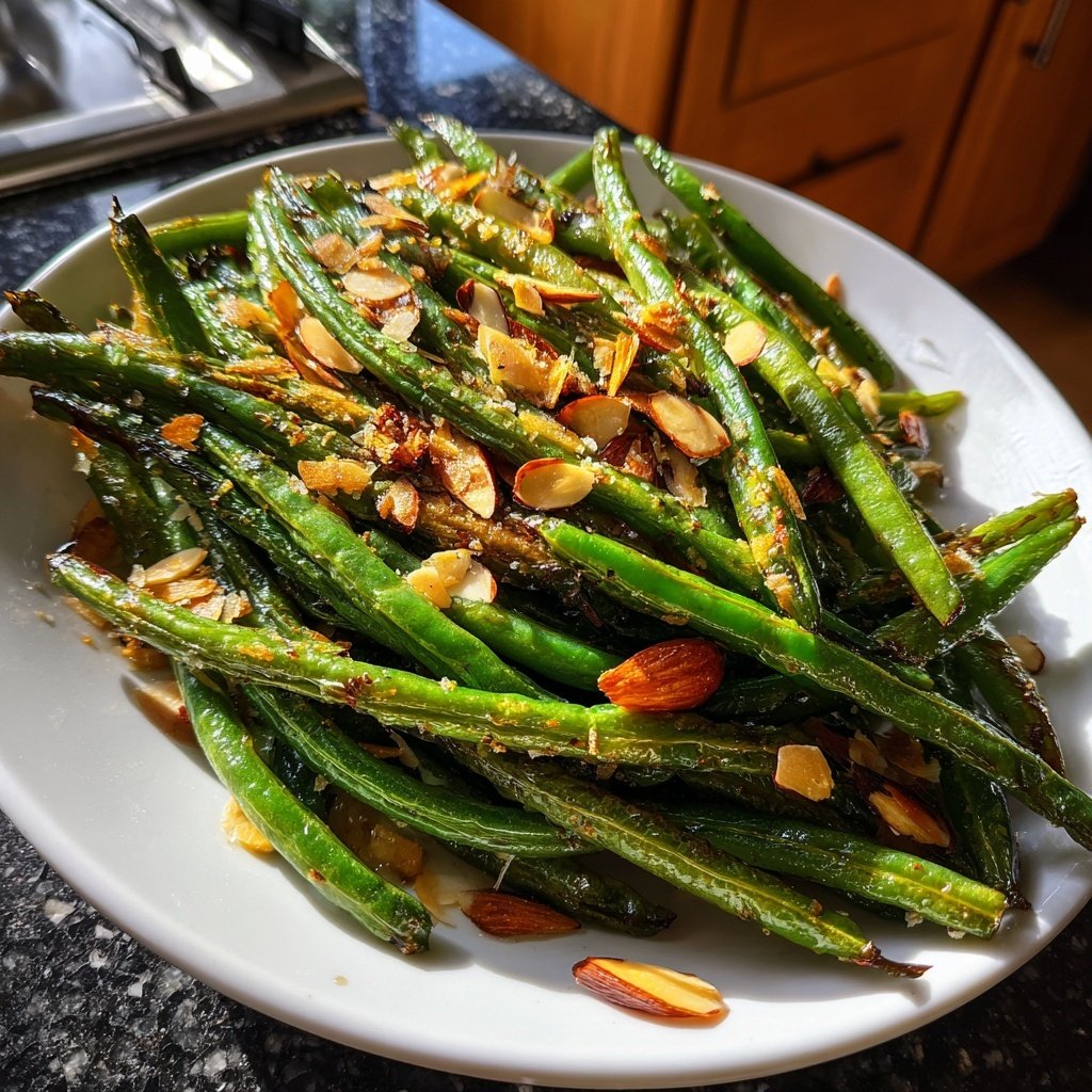 Roasted Green Beans Almondine