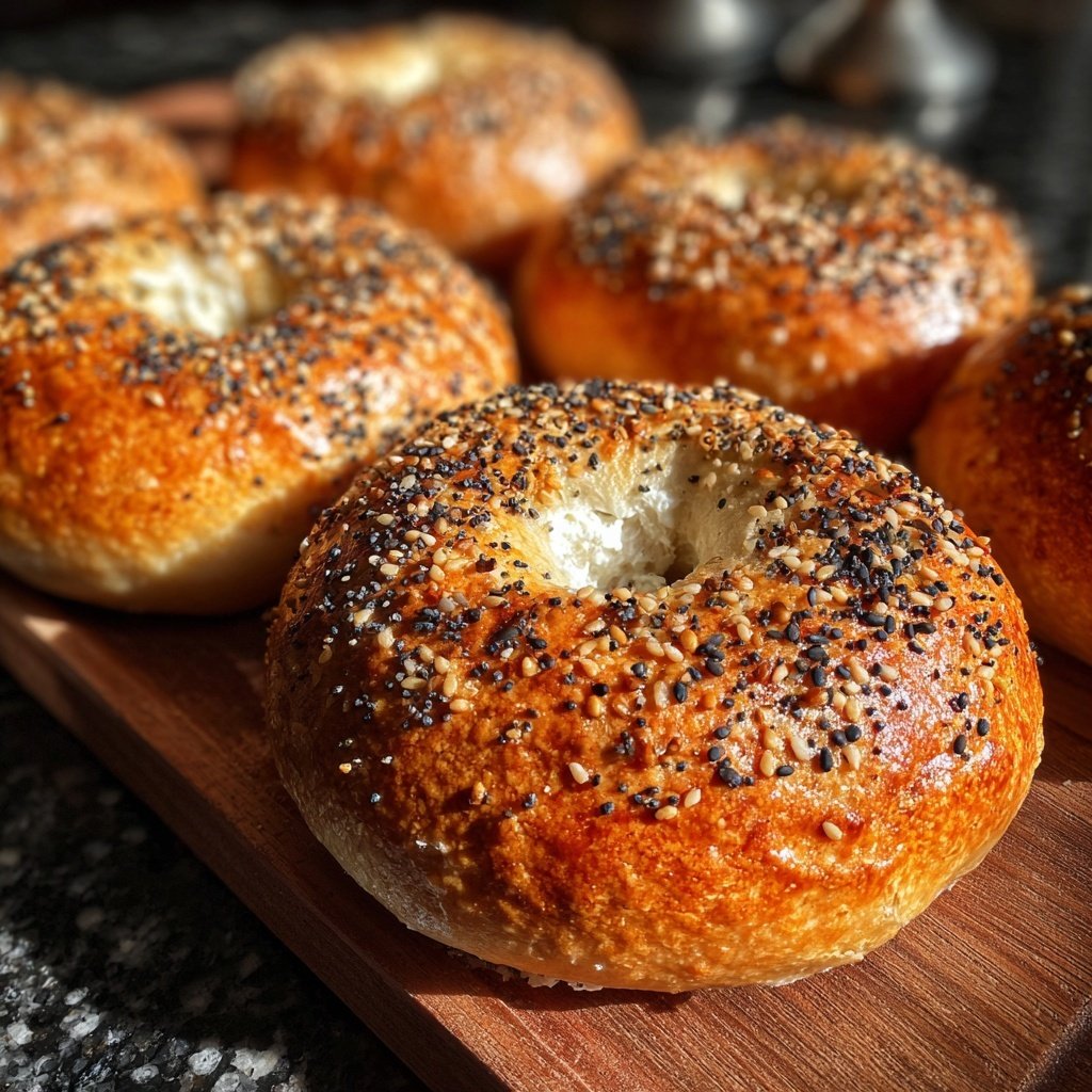 High Protein Bagels With Egg Wash Shine