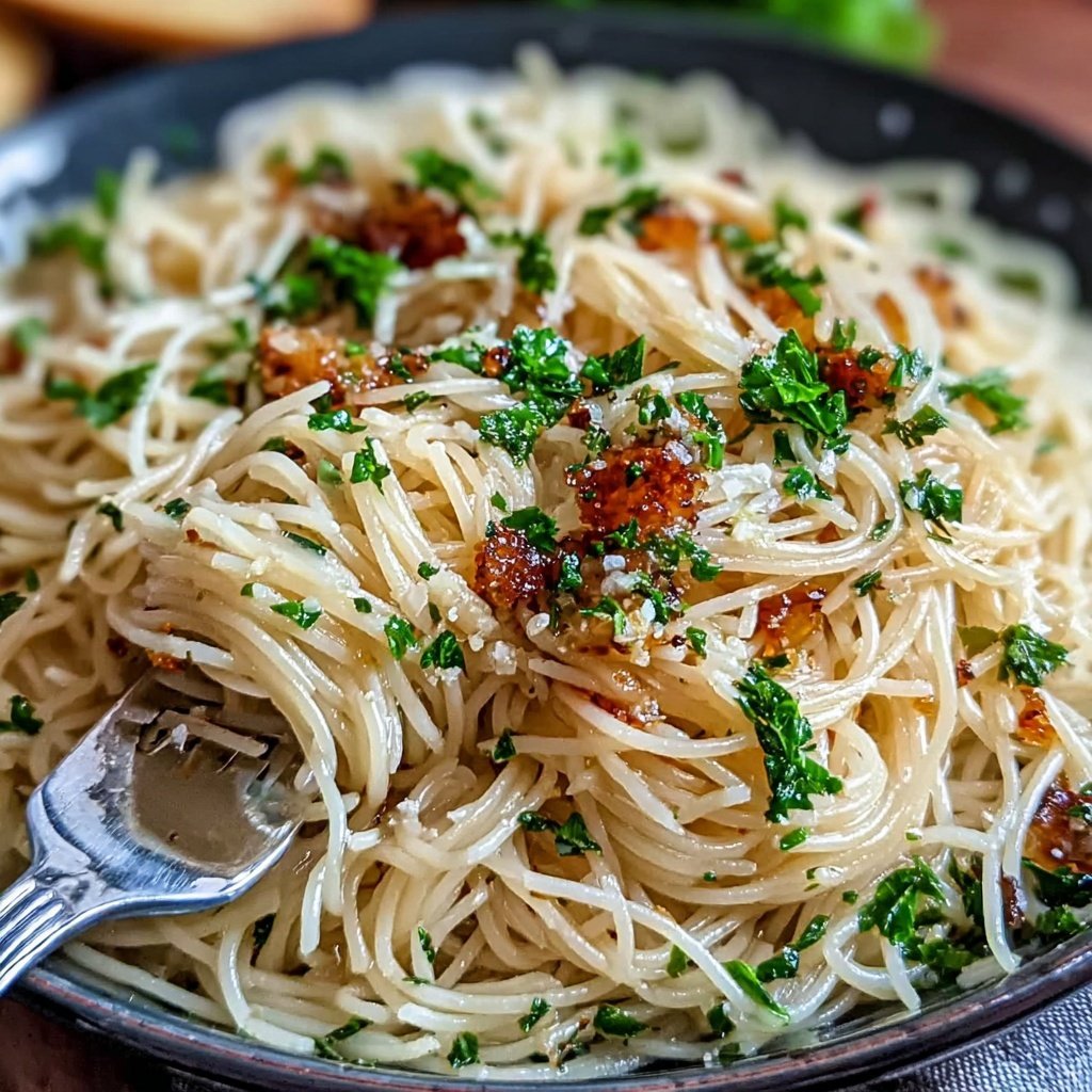 Angel Hair Pasta With Garlic And Olive Oil